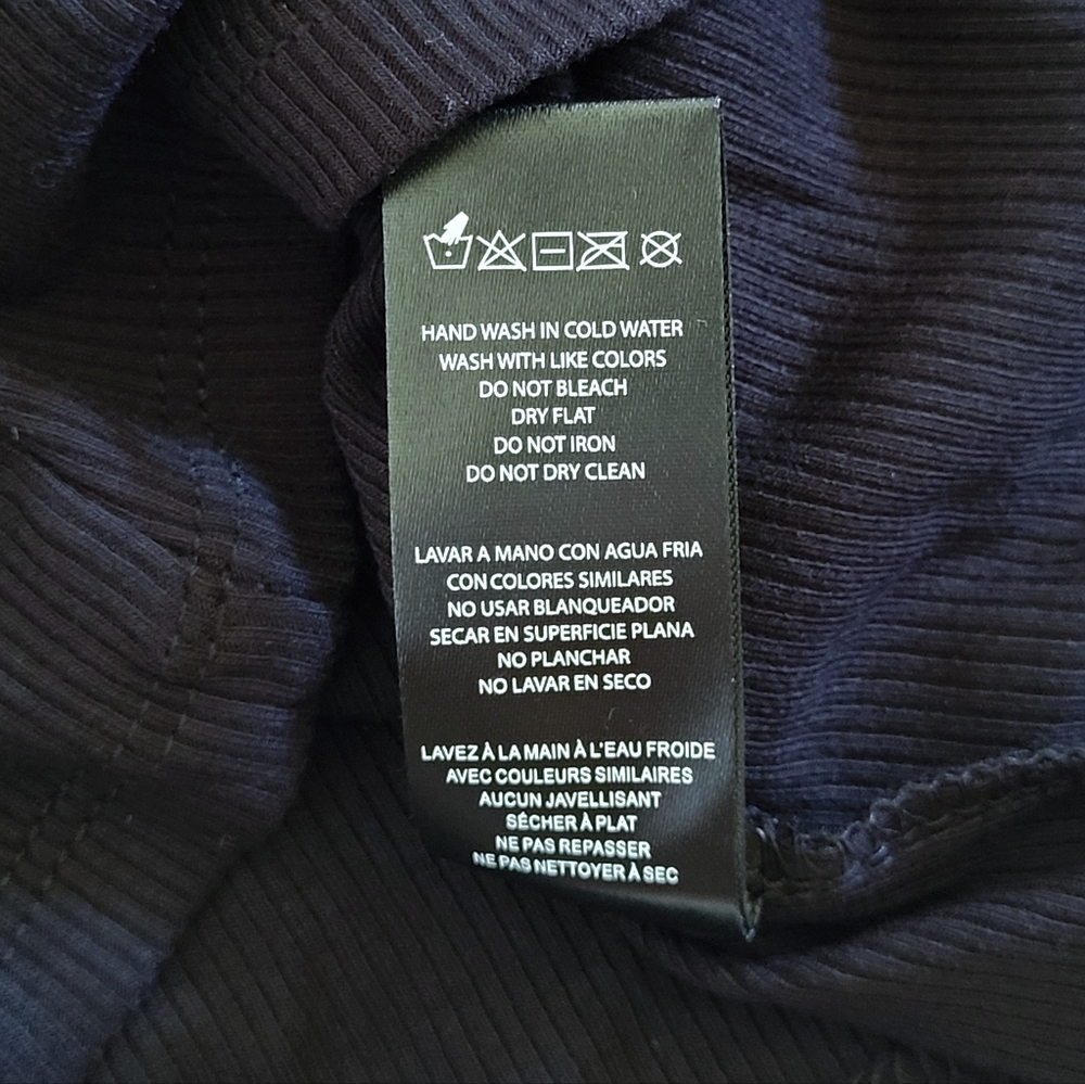 bebe Black🖤 Ribbed Top with Clear Rhinestones💎 - NWT - Picture 8 of 14